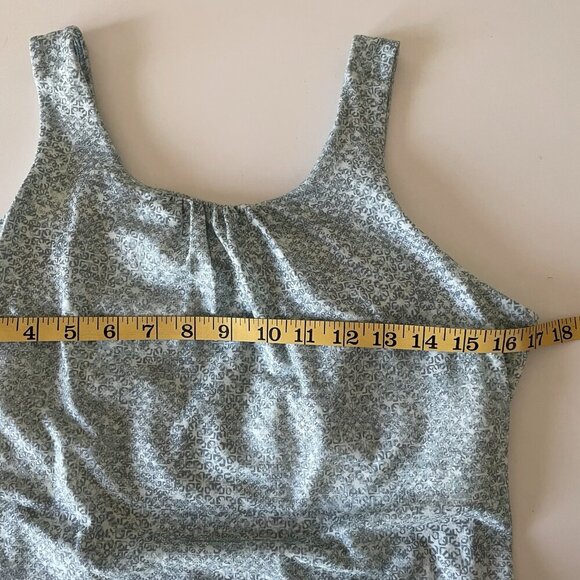 Prana Womens Skypath Dress Blue Green L Padded Open Back Active Outdoor Travel - Picture 10 of 10